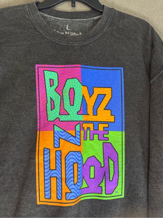 Boyz N The Hood Other - Charcoal Graphic Sweatshirt with Neon 'Boyz N The Hood' Panel